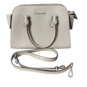 Michael Kors Harper grey leather satchel with crossbody strap (Bin S)